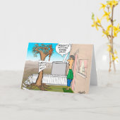 Droogte Humor Cartoon Kaart (Gele Bloem)