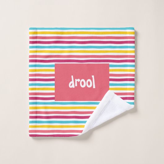 "drool" Coloré Striped Candy Drôle (Gant de toilette)
