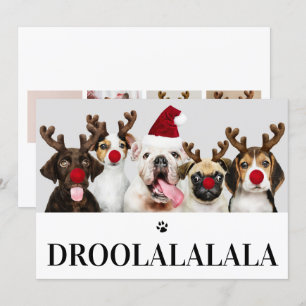Droolalala Dog Kerstmis 5-fotokaart Kaart