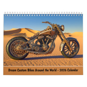 Droom Aangepaste Motorfietsen Rond de Wereld – 202 Kalender