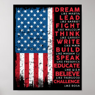 Droom Als Martin Vintage USA Vlag Cadeau Poster