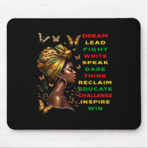Droom als zwarte vrouw Martin Black History Month Muismat