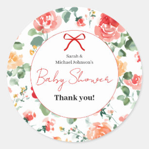 Droom Baby Shower met Bloemen Ronde Sticker