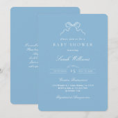 Droom blauwe strik baby shower jongens uitnodiging (Voorkant / Achterkant)