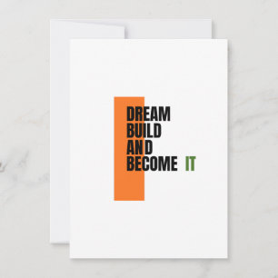 Droom. Bouw. Word. – Inspirerende Groei & Succes Notitiekaartje
