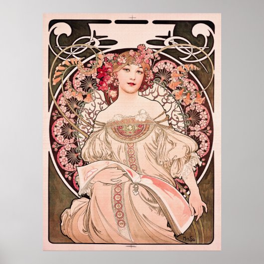 Droom by Alphonse Mucha Poster (Voorkant)