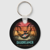Droom Cool Kat's Tropische Ontsnapping rond Sleutelhanger (Voorkant)