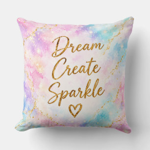 Droom Creëer Glans Pastel Waterverf Goud Roze Kussen