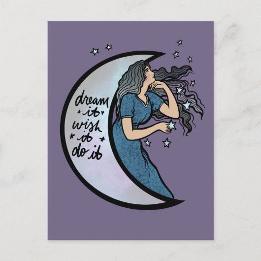 Droom dat het zou willen dat het het doet Moon God Briefkaart (Voorkant)