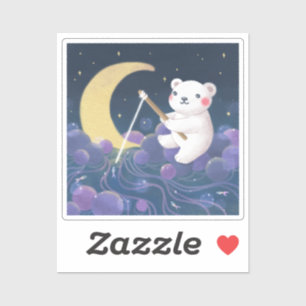 Droom Fantasie Illustratie van IJsbeer Sticker