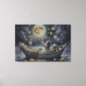 Droom Fantasie Scene van een Grilleg Meisje en de Canvas Afdruk (Voorkant)