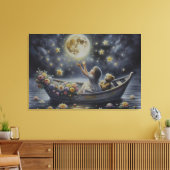 Droom Fantasie Scene van een Grilleg Meisje en de Canvas Afdruk (Insitu (Woonkamer))