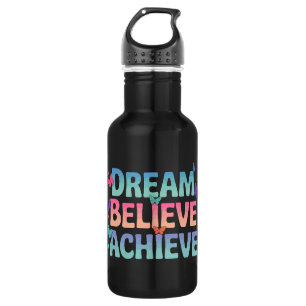 Droom, geloof, bereik - Motivatie vlinder Waterfles