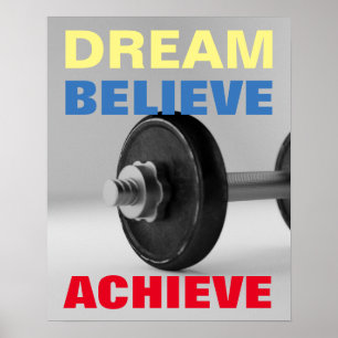 Droom Geloof Bereik Motiverende Bodybuilding Poster