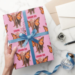 Droom groot als een Inspirerend van een olifant Cadeaupapier