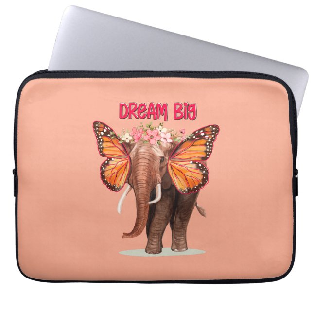 Droom groot als een Inspirerend van een olifant Laptop Sleeve (Voorkant)