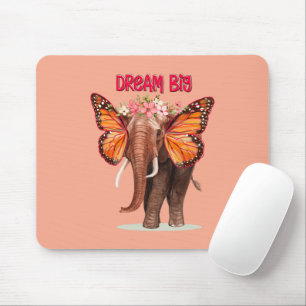 Droom groot als een Inspirerend van een olifant Muismat