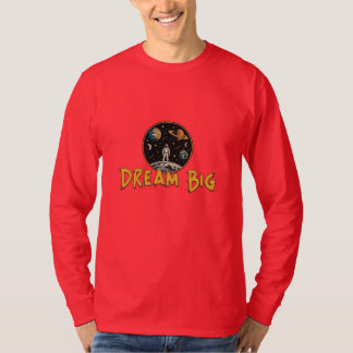 Droom groot astronaut op maan ruimte planeten graf t-shirt