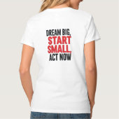 Droom groot, begin klein, handel nu t-shirt (Achterkant)