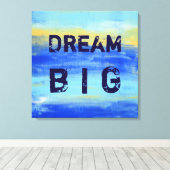 Droom groot - Blauw Turquoise nautische Abstracte  Canvas Afdruk (Insitu (Houten vloer))