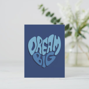 Droom groot: donkere ruimte-blauw citaat briefkaart