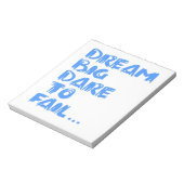 "Droom groot, durf te falen." Notitieblok (Gedraaid)