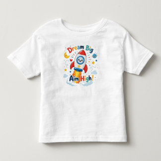 Droom groot, hoog mikken ruimte raket kinder shirts