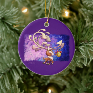 DROOM GROOT KERSTRENDIER door Jeff Willis Art Keramisch Ornament