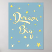 Droom groot kinderkamer muur kunst blauw geel ster poster (Voorkant)