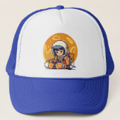 Droom groot, kleine astronaut trucker pet (Voorkant)
