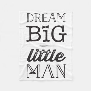 Droom groot kleine man - Snor en stropdas baby Fleece Deken