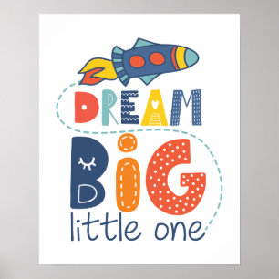 Droom groot kleine raket poster