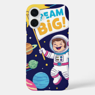 Droom groot met een kindastronaut iPhone 16 hoesje