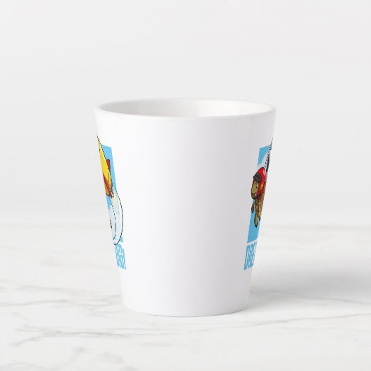 Droom groot! Motivatie dynamische schildpad Cartoo Latte Mok (Voorkant)