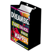 Droom groot, neem risico's medium cadeauzakje (Voorkant Gekanteld)
