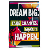 Droom groot, neem risico's medium cadeauzakje (Achterkant)