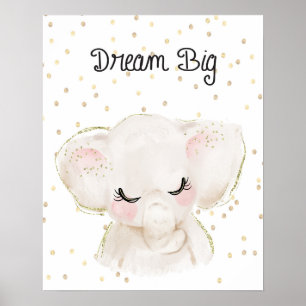 Droom Groot Olifant Babykamer Muur Kunst Poster