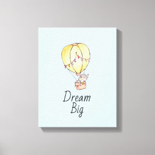 Droom groot olifant ballon canvas afdruk
