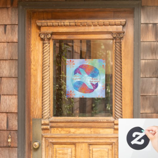 Droom groot walvis raamsticker (Huis Deur)