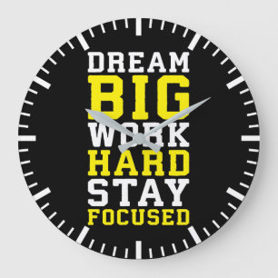 Droom groot, werk hard, blijf gefocust - Gym, druk Grote Klok