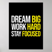 Droom groot, werk hard, blijf gefocust - Gym, druk Poster (Voorkant)