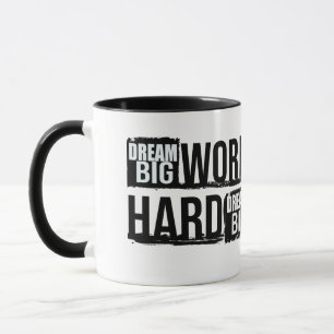 Droom groot, werk hard Motivatie quote koffiemok Mok
