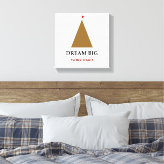 Droom Groot Werk Hard Quote Canvas Afdruk