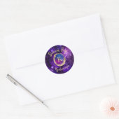 Droom Grote Ruimte Galaxy Metallic Goud Monogram N Ronde Sticker (Envelop)