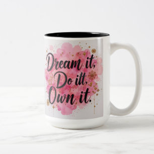 Droom het. Doe het. Eigen IT" Tweekleurige Koffiemok
