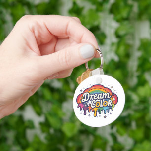 Droom in kleur Regenboog positieve quote Sleutelhanger