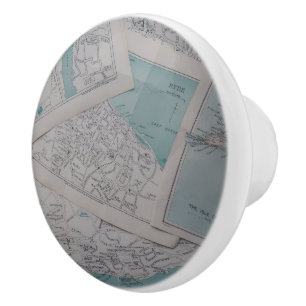 Droom keramische knop van vintage cartograaf