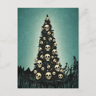 Droom kerstboom met schedels briefkaart