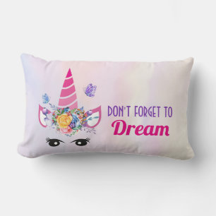 Droom niet te vergeten Schattig Roze Eenhoorn Kussen