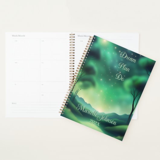 Droom, Plan, Doe 12-Maand Planner in Groen (Display)
